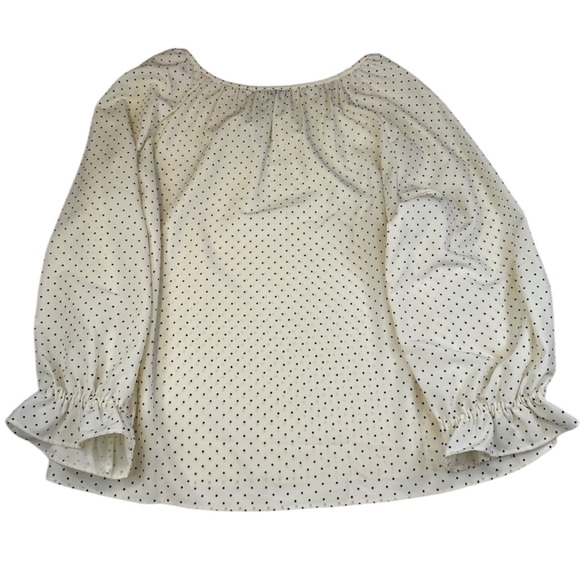 Talbots Blouse Women's Size 3 XP Cream Polyester Polka Dot Top Relax Fit Casual - Picture 4 of 13